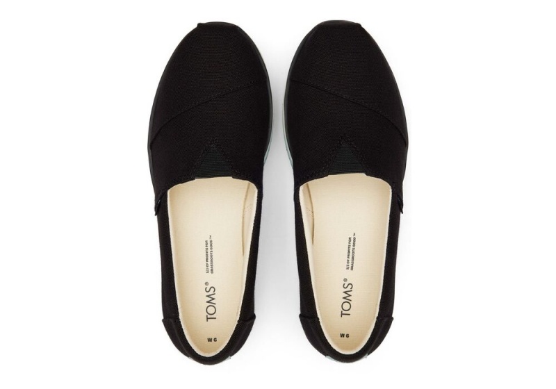 Dámské Espadrilky Toms Platformy Černé | 3107DGBCR