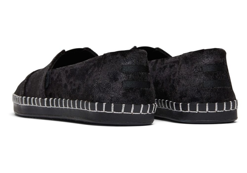 Dámské Espadrilky Toms Plush Foil Læder Wrap Černé | 7635HZEXY