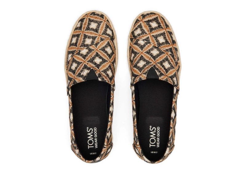 Dámské Espadrilky Toms Rope 2.0 Geometric Černé | 0897MNQXL