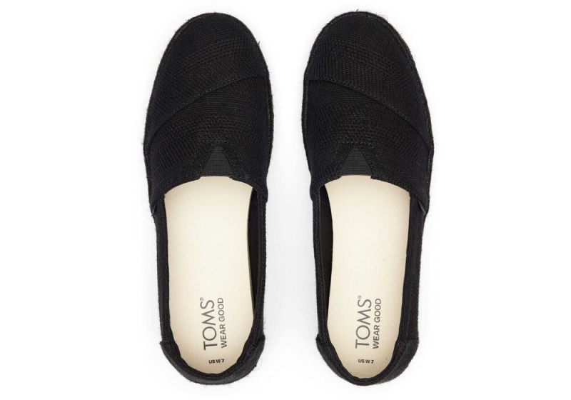 Dámské Espadrilky Toms Rope 2.0 Linen Černé Černé | 8794DKVXY