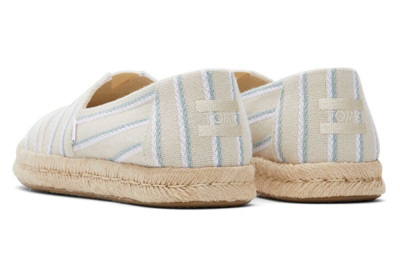 Dámské Espadrilky Toms Rope 2.0 Stripes Černé | 9560UACJZ