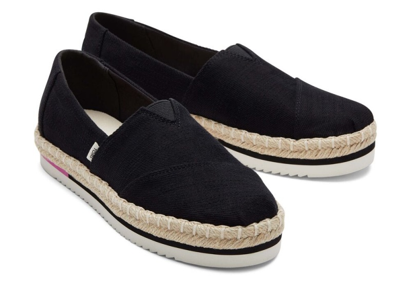 Dámské Espadrilky Toms Rope Platformy Černé | 0367NZGYQ