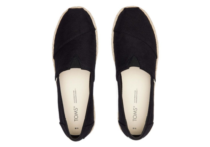 Dámské Espadrilky Toms Rope Platformy Černé | 0367NZGYQ