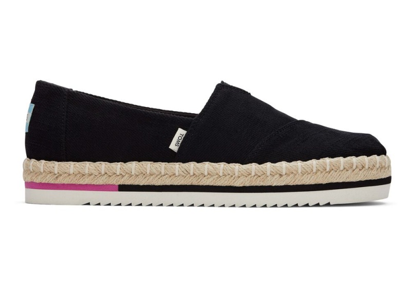 Dámské Espadrilky Toms Rope Platformy Černé | 0367NZGYQ