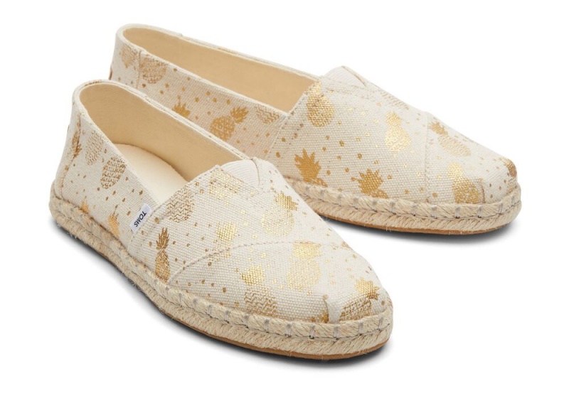 Dámské Espadrilky Toms Rope Zlaté | 3279EOGPQ