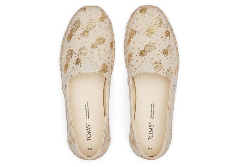 Dámské Espadrilky Toms Rope Zlaté | 3279EOGPQ