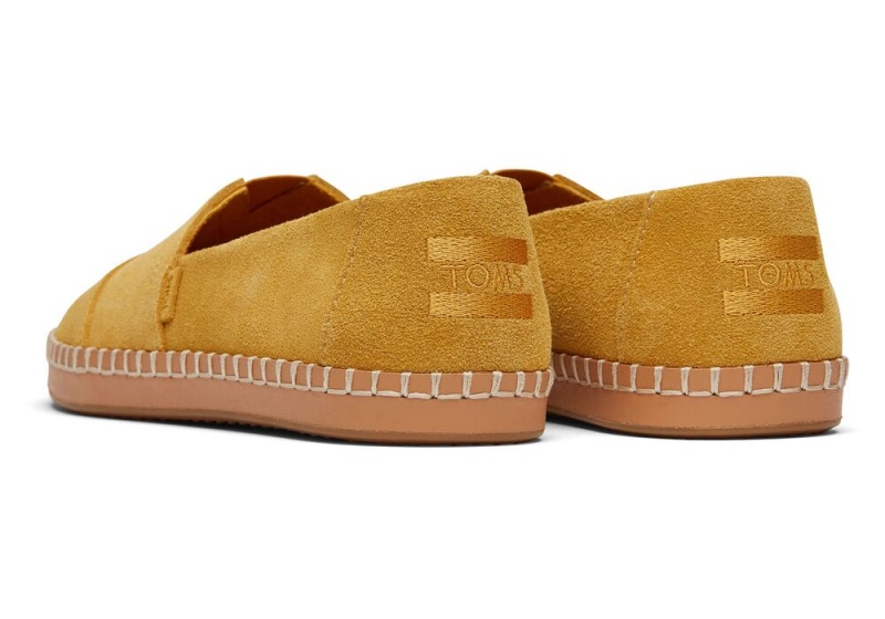 Dámské Espadrilky Toms Semišové Læder Wrap Zlaté | 9875FUIJK