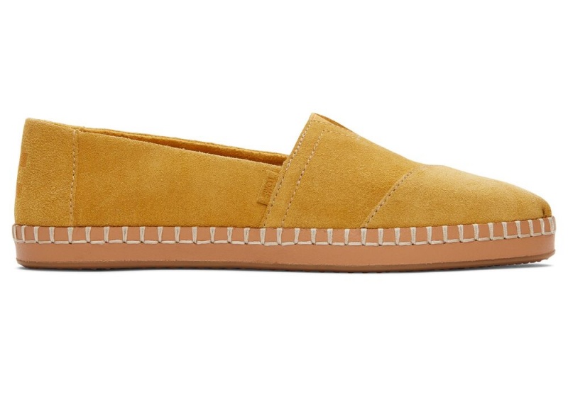 Dámské Espadrilky Toms Semišové Læder Wrap Zlaté | 9875FUIJK