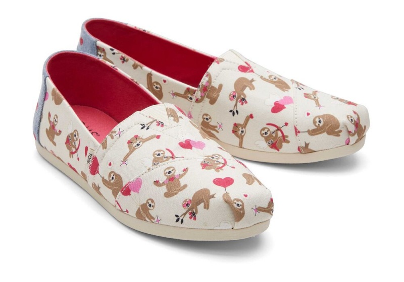 Dámské Espadrilky Toms Sloths and Hearts Béžový | 0942HBJXK