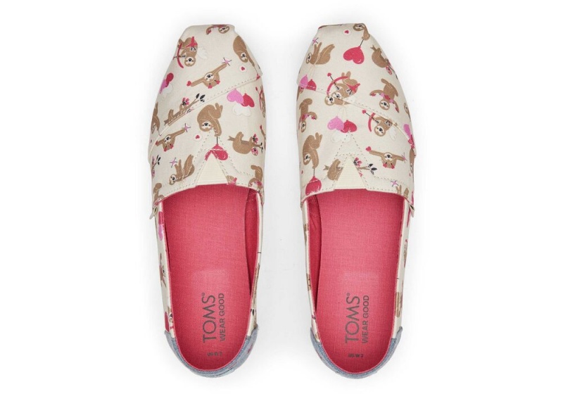 Dámské Espadrilky Toms Sloths and Hearts Béžový | 0942HBJXK