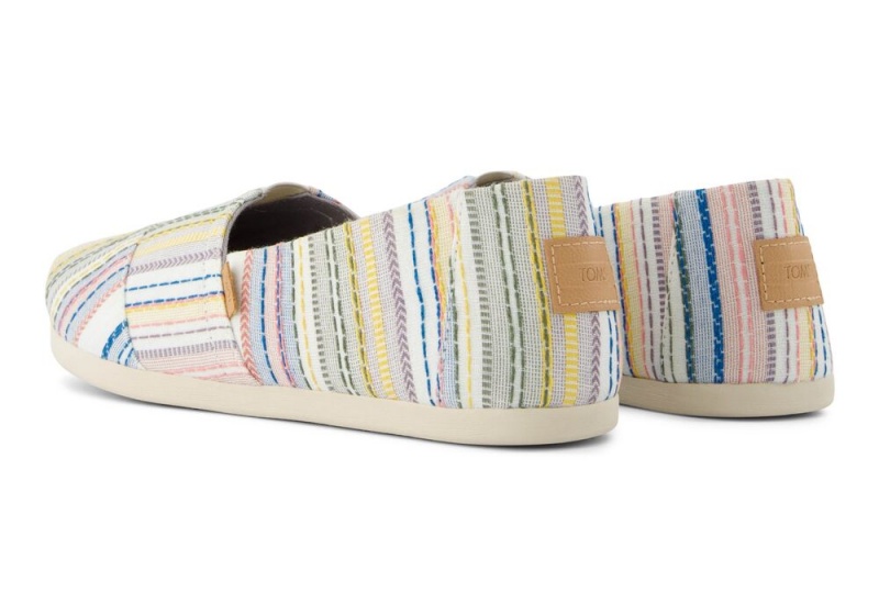 Dámské Espadrilky Toms Stitched Stripes Šedé | 1795WKPSH