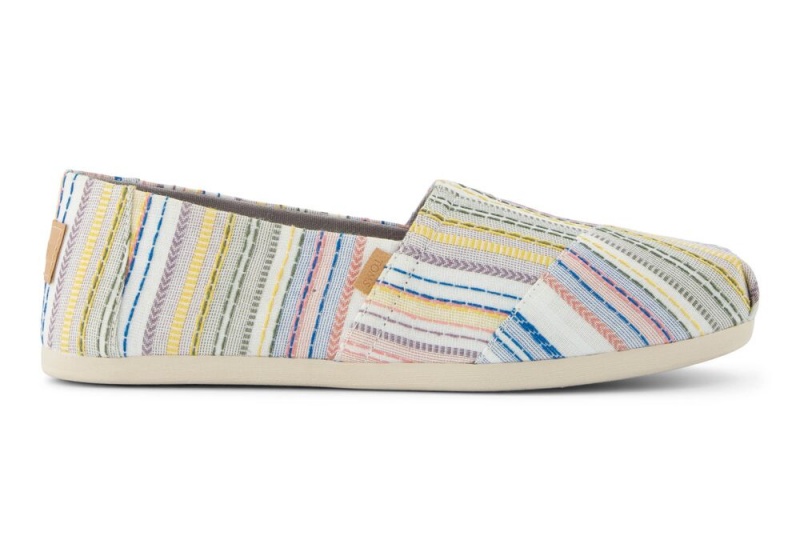 Dámské Espadrilky Toms Stitched Stripes Šedé | 1795WKPSH