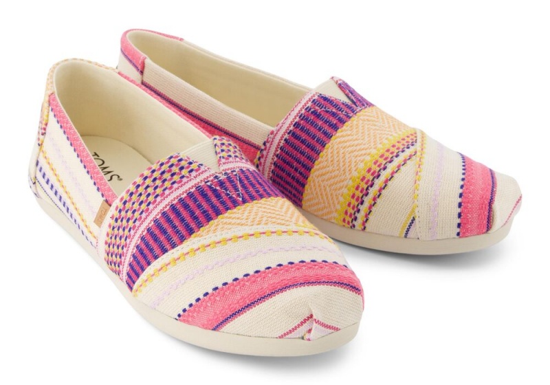 Dámské Espadrilky Toms Sunset Woven Stripes Fuchsie | 3894YZXWA