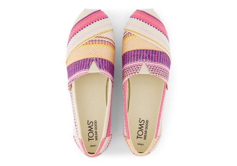 Dámské Espadrilky Toms Sunset Woven Stripes Fuchsie | 3894YZXWA