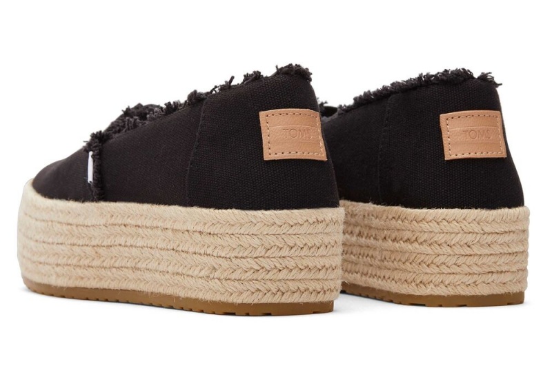 Dámské Espadrilky Toms Valencia Platene Platformy Černé | 5732UAKYH