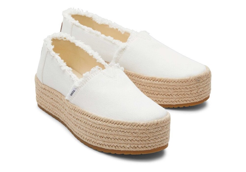 Dámské Espadrilky Toms Valencia Platene Platformy Bílé | 0623BRPZY