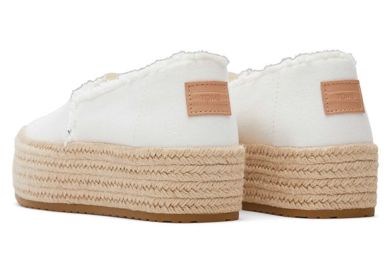 Dámské Espadrilky Toms Valencia Platene Platformy Bílé | 0623BRPZY