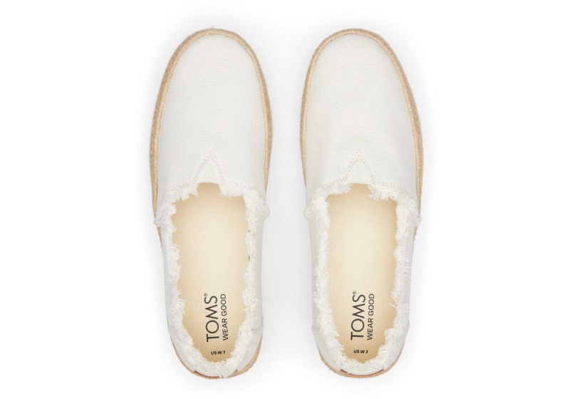 Dámské Espadrilky Toms Valencia Platene Platformy Bílé | 0623BRPZY