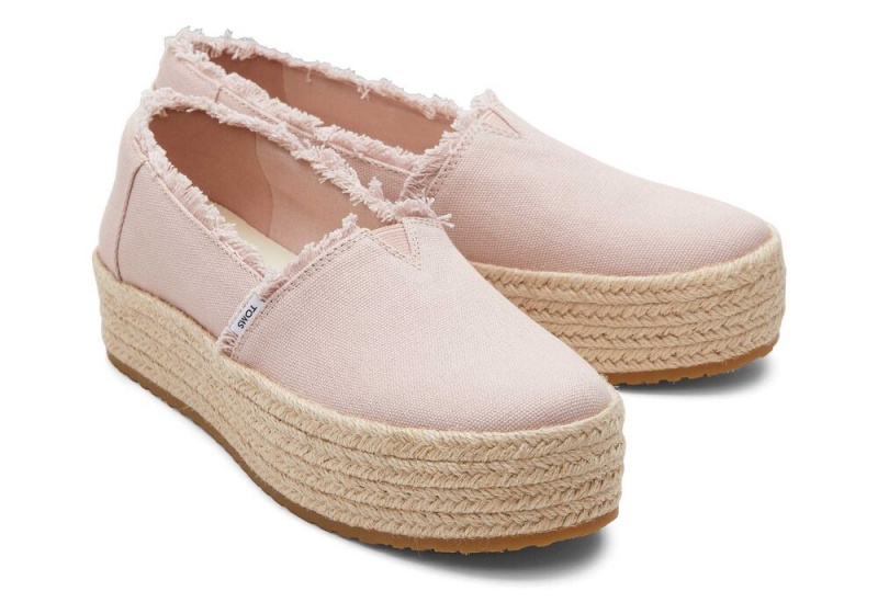 Dámské Espadrilky Toms Valencia Platene Platformy Růžové | 8724IOXGA