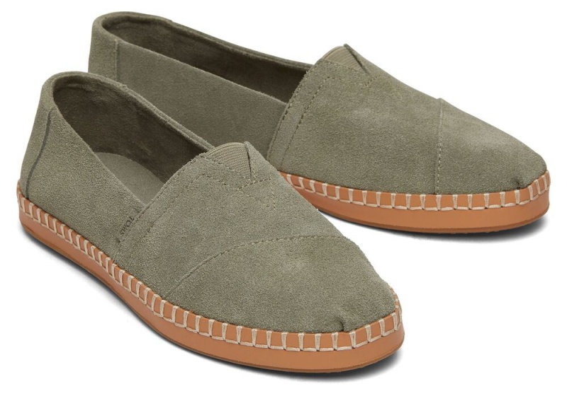 Dámské Espadrilky Toms Vetiver Semišové Læder Wrap Šedé | 0976DRKYT