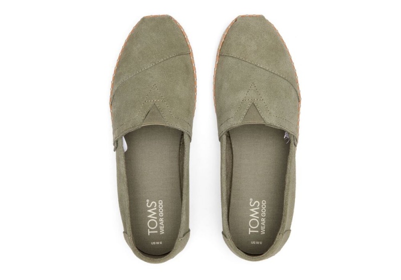 Dámské Espadrilky Toms Vetiver Semišové Læder Wrap Šedé | 0976DRKYT