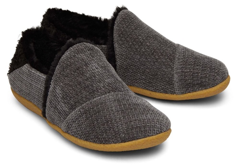 Dámské Pantofle Toms India Forged Iron Faux Fur Šedé | 4710YJGPI