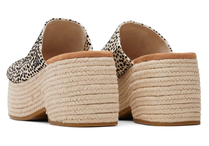 Dámské Sandály na Platformě Toms Laila Mule Mini Cheetah Leopard | 2164VIZKS