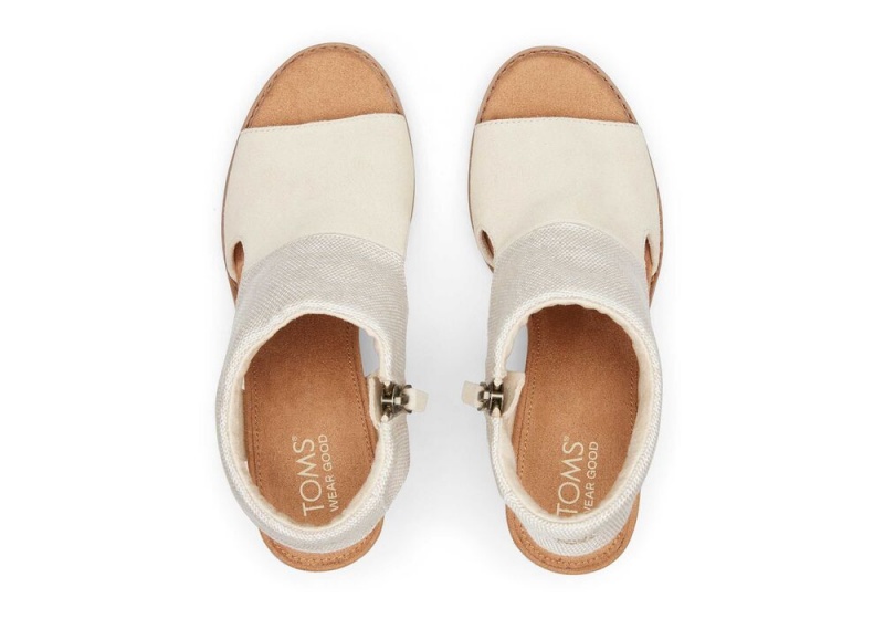 Dámské Sandály na Podpatku Toms Eliana Beige Semišové Béžový | 6530NSGUK