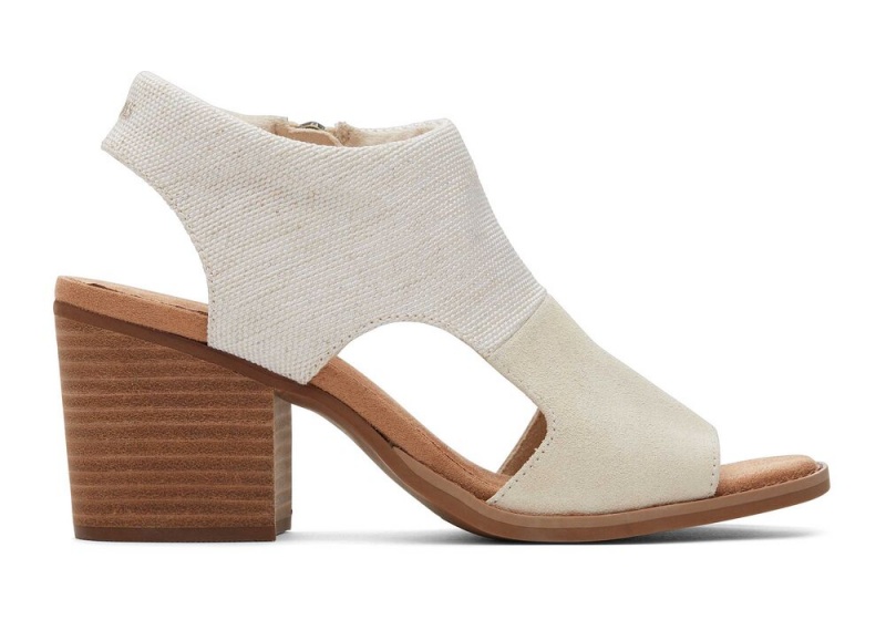 Dámské Sandály na Podpatku Toms Eliana Beige Semišové Béžový | 6530NSGUK