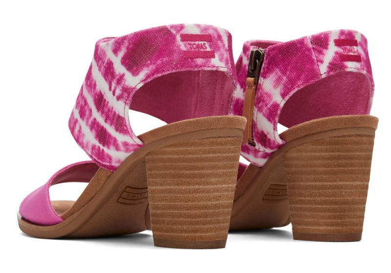 Dámské Sandály na Podpatku Toms Majorca Cutout Fuchsie Růžové | 3678MRVIC