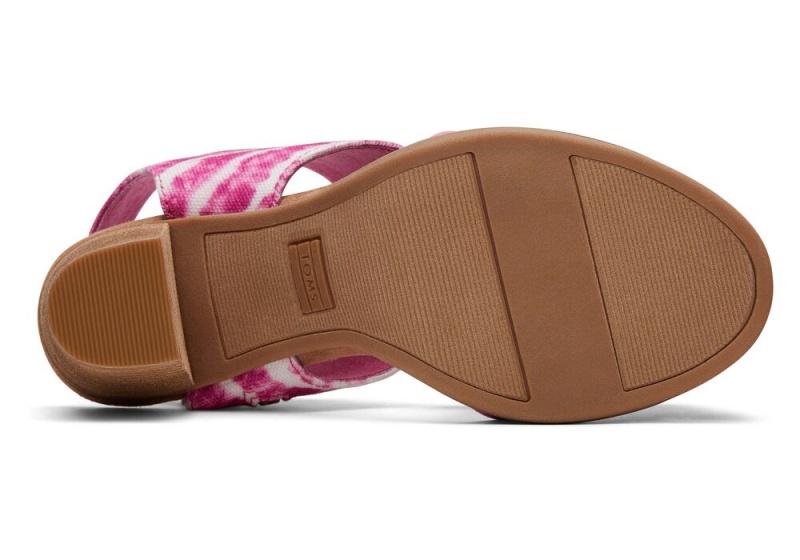 Dámské Sandály na Podpatku Toms Majorca Cutout Fuchsie Růžové | 3678MRVIC