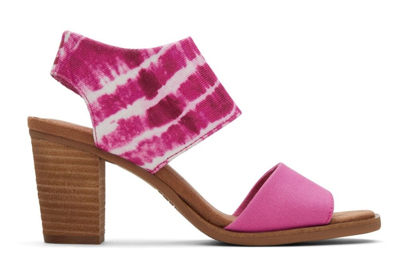 Dámské Sandály na Podpatku Toms Majorca Cutout Fuchsie Růžové | 3678MRVIC