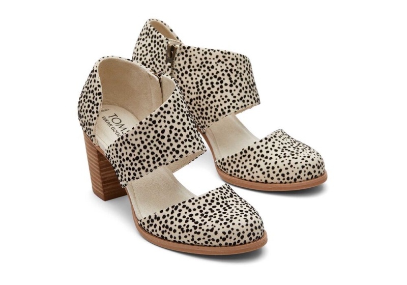 Dámské Sandály na Podpatku Toms Milan Mini Cheetah Closed Špicí Heel Leopard | 3612ZTDBJ