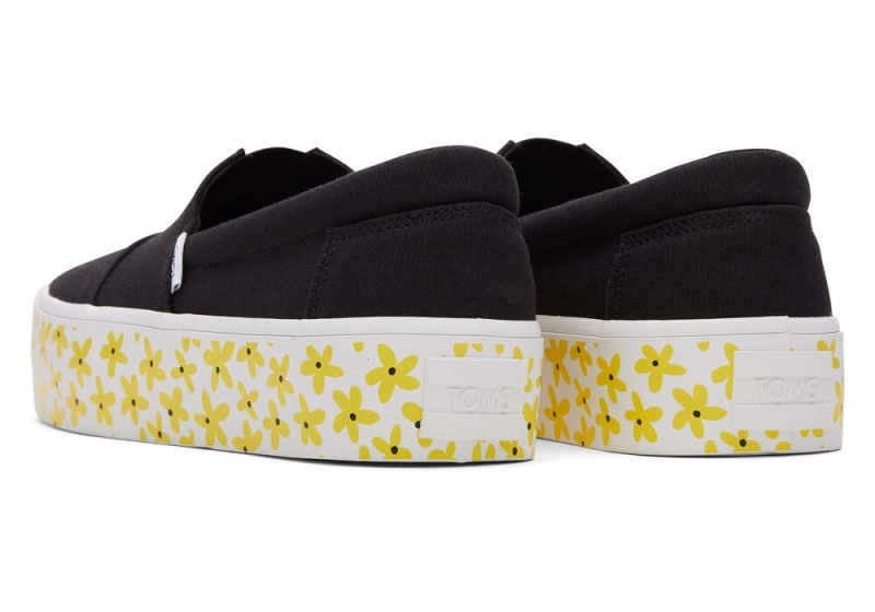 Dámské Slip On Tenisky Toms Fenix Platformy Černé | 7863MDJWS