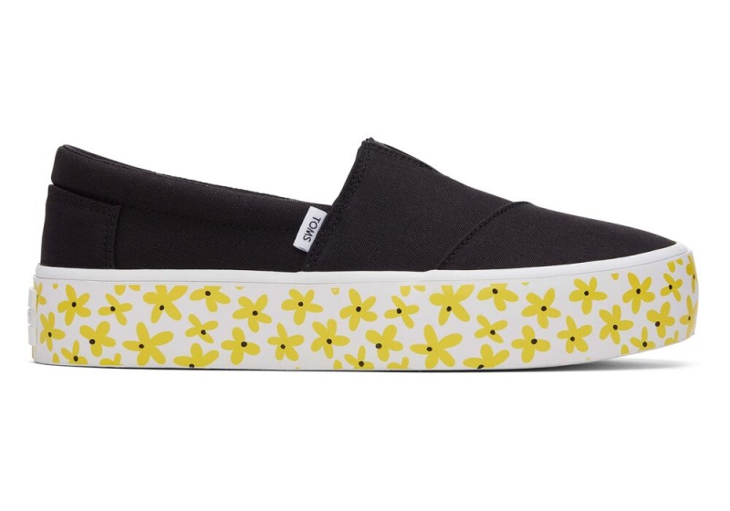 Dámské Slip On Tenisky Toms Fenix Platformy Černé | 7863MDJWS