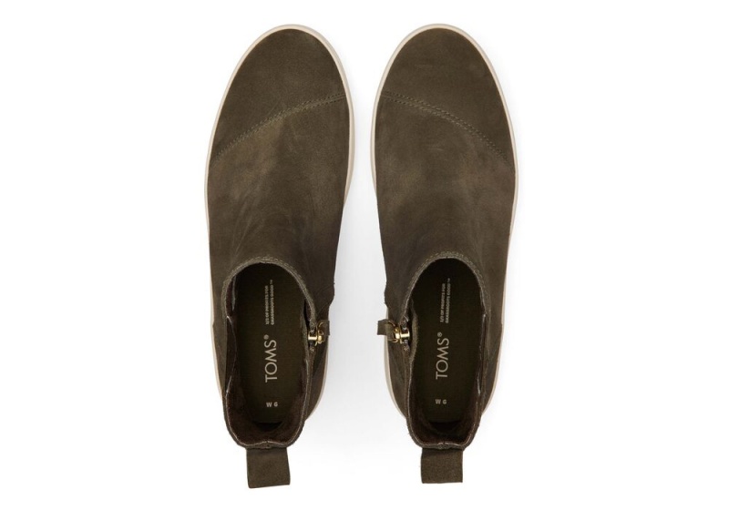 Dámské Slip On Tenisky Toms Jamie Olive Semišové Olivy Zelené | 5931IGASQ