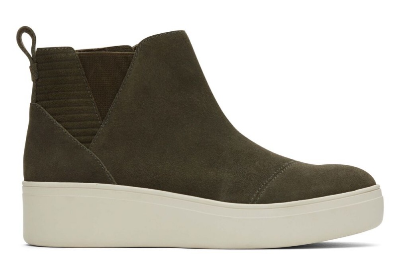 Dámské Slip On Tenisky Toms Jamie Olive Semišové Olivy Zelené | 5931IGASQ