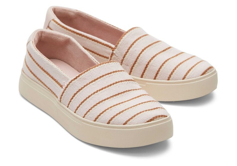 Dámské Slip On Tenisky Toms Kameron Stripes Růžové | 5438KAXIE