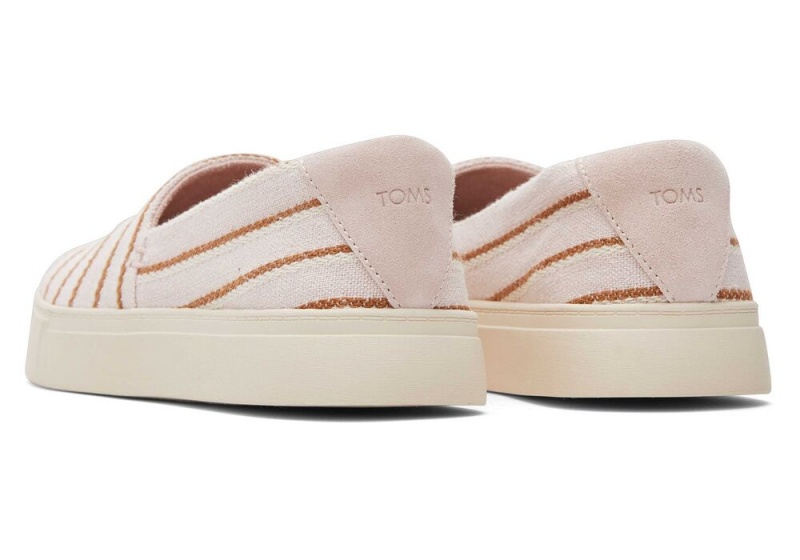 Dámské Slip On Tenisky Toms Kameron Stripes Růžové | 5438KAXIE