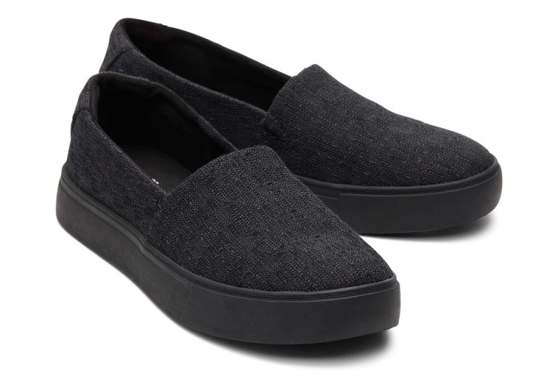 Dámské Slip On Tenisky Toms Kameron Černé Černé | 4268YQVFH