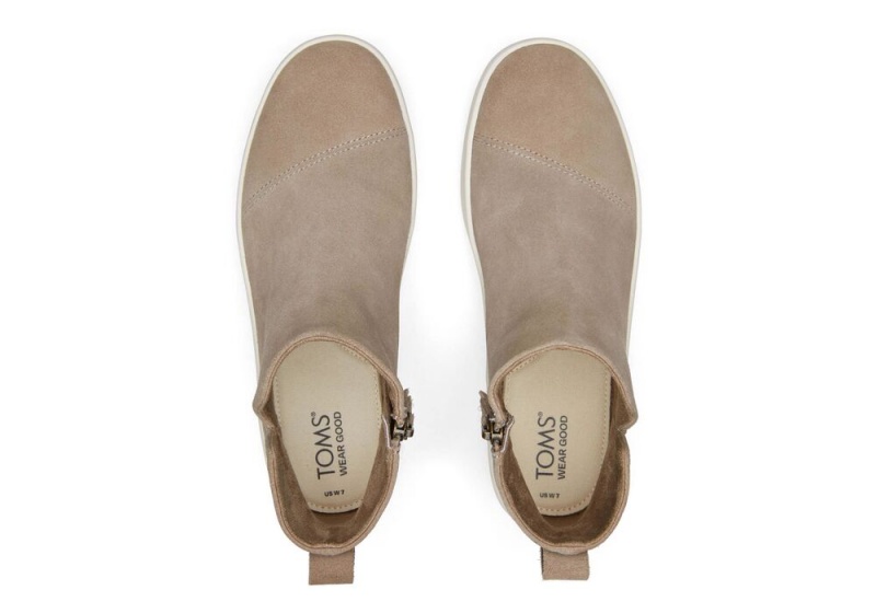 Dámské Tenisky Toms Verona Mid Taupe Semišové Platformy Stříbrné | 5694GANOY