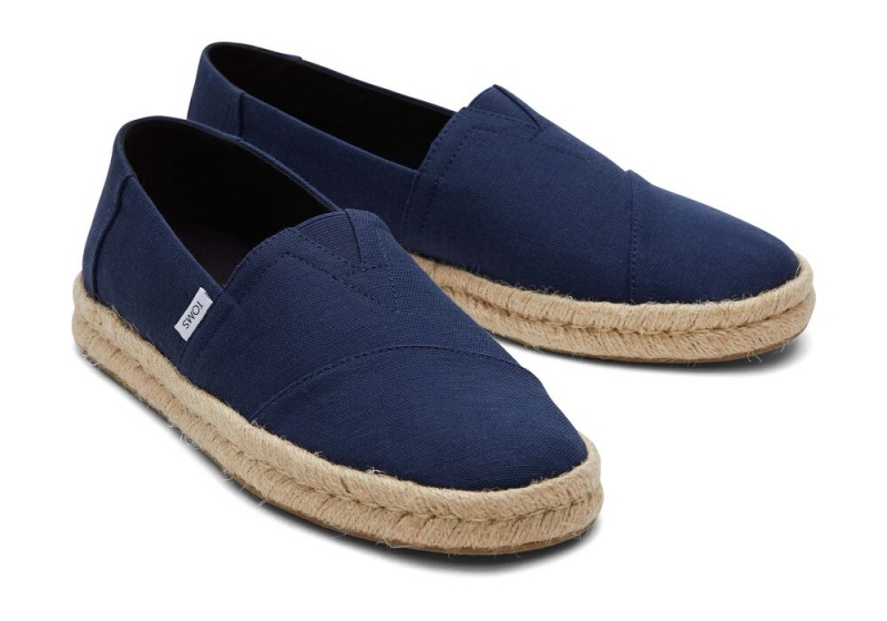 Pánské Espadrilky Toms Recycled Bavlněné Rope 2.0 Tmavě Blankyt | 9045TMQOY