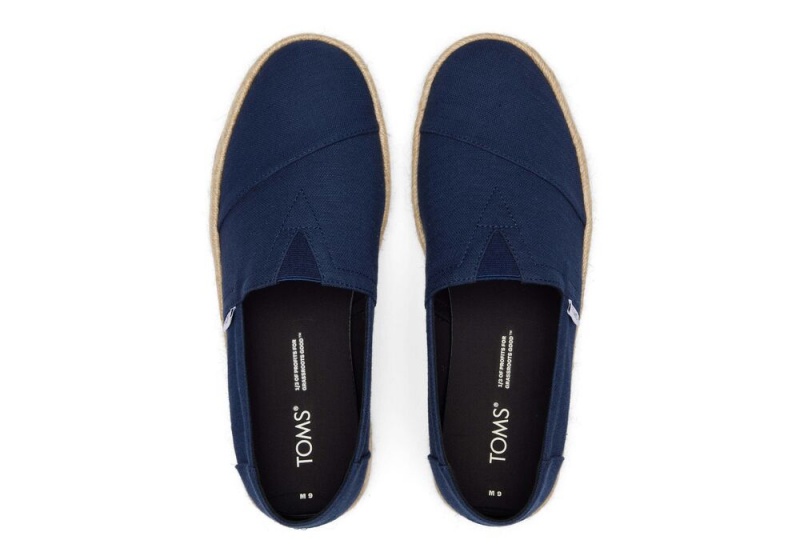 Pánské Espadrilky Toms Recycled Bavlněné Rope 2.0 Tmavě Blankyt | 9045TMQOY