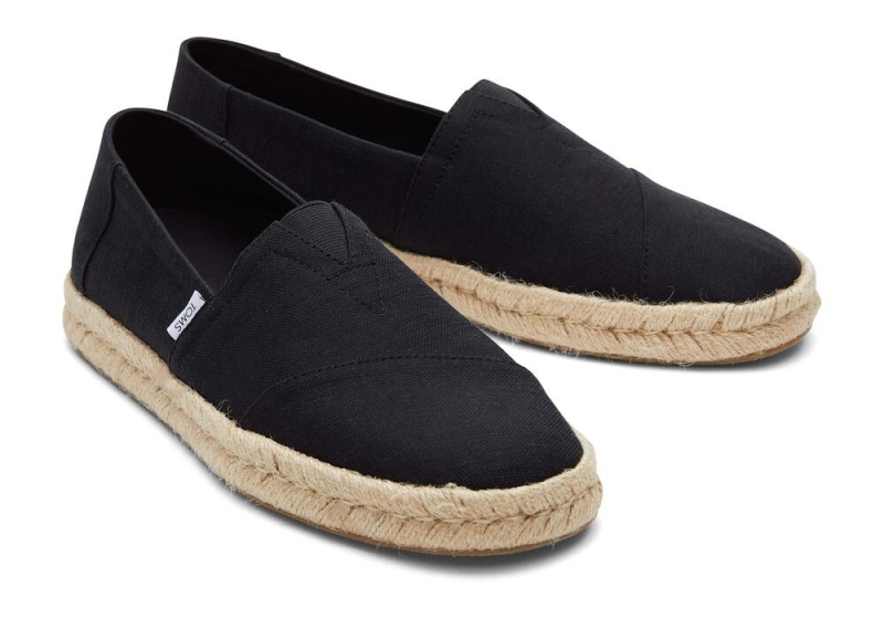 Pánské Espadrilky Toms Recycled Bavlněné Rope 2.0 Černé | 3548OTADP