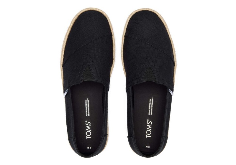 Pánské Espadrilky Toms Recycled Bavlněné Rope 2.0 Černé | 3548OTADP