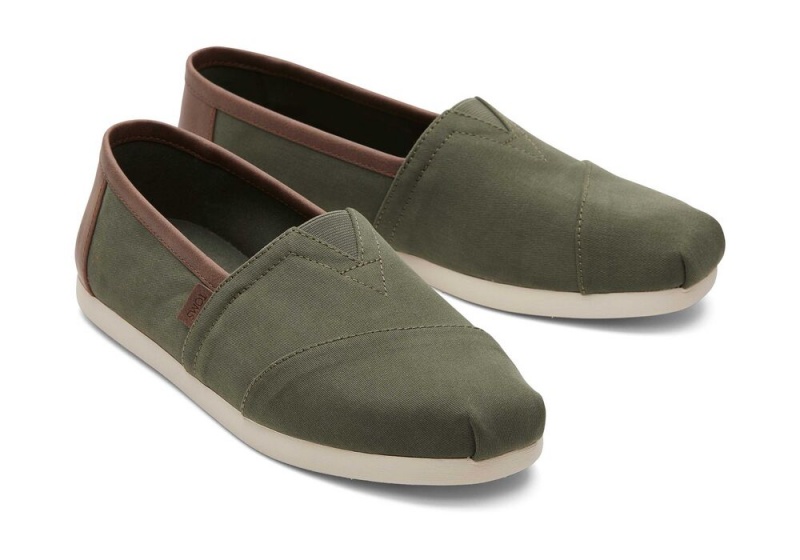 Pánské Espadrilky Toms SyntheticTrim Tmavě Olivy Zelené | 4519RIZXB