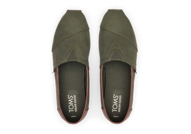 Pánské Espadrilky Toms SyntheticTrim Tmavě Olivy Zelené | 4519RIZXB