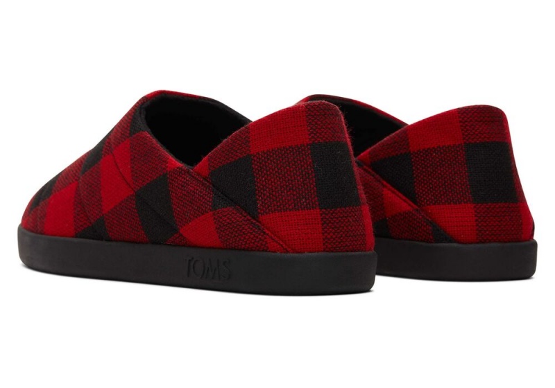 Pánské Pantofle Toms Ezra Buffalo Plaid Fleece Convertible Červené | 4170SNTUP