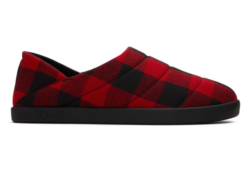 Pánské Pantofle Toms Ezra Buffalo Plaid Fleece Convertible Červené | 4170SNTUP