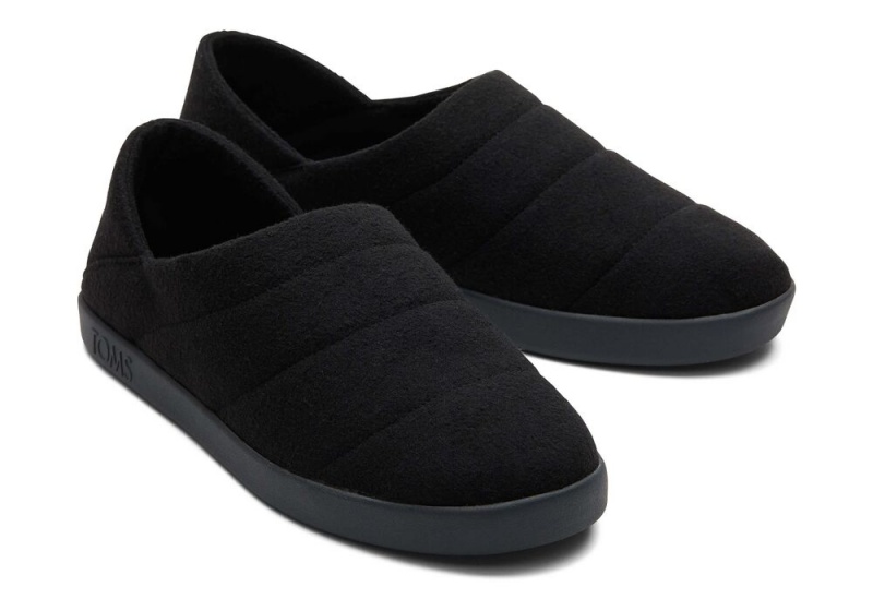 Pánské Pantofle Toms Ezra Faux Fleece Convertible Černé | 9016NIMQS